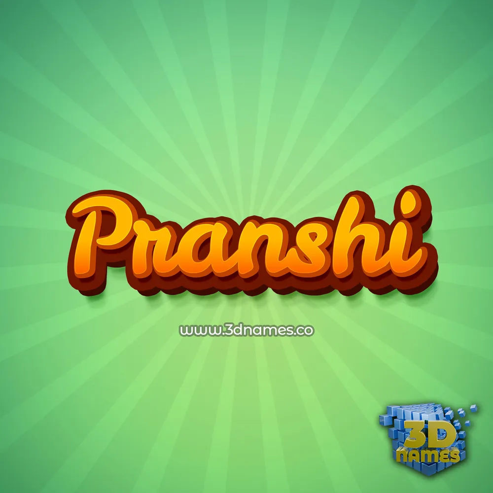 pranshi in Green Rays style - 3D name wallpaper