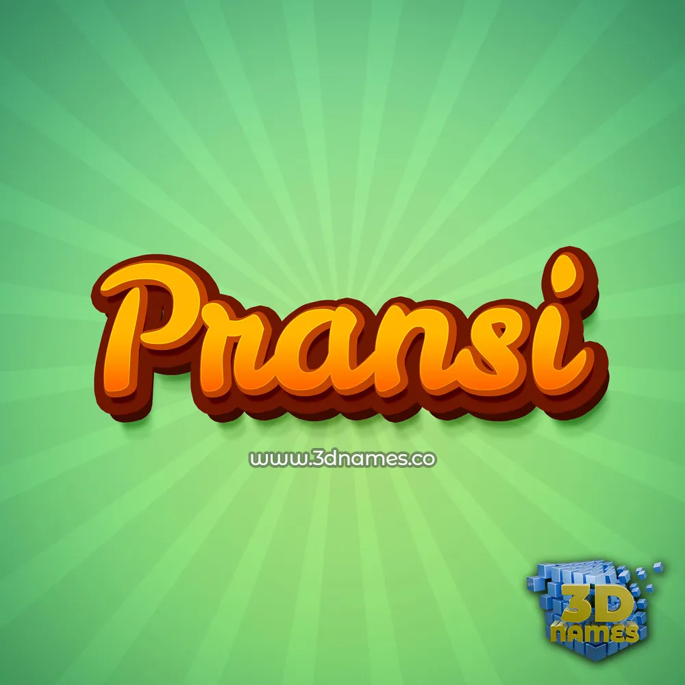 pransi in Green Rays style - 3D name wallpaper