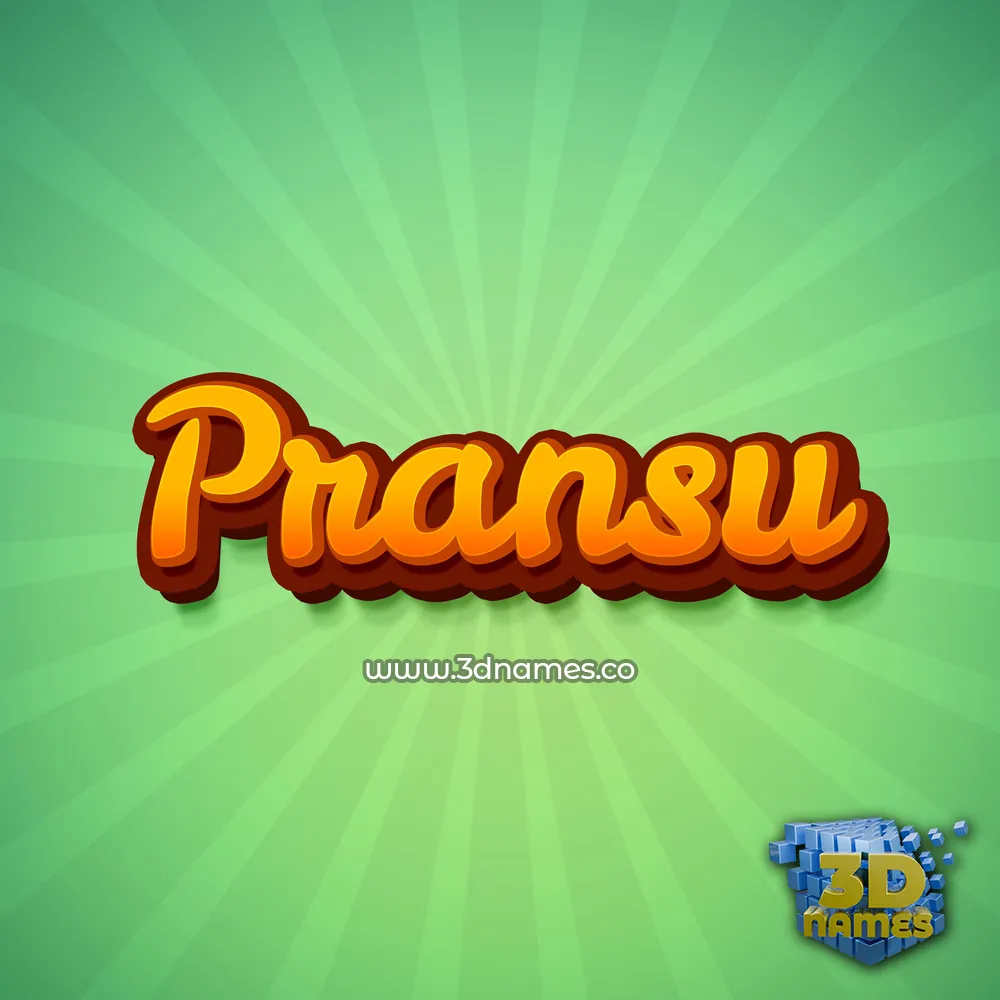 pransu in Green Rays style - 3D name wallpaper