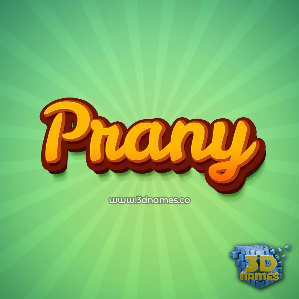 prany in Green Rays style - 3D name wallpaper
