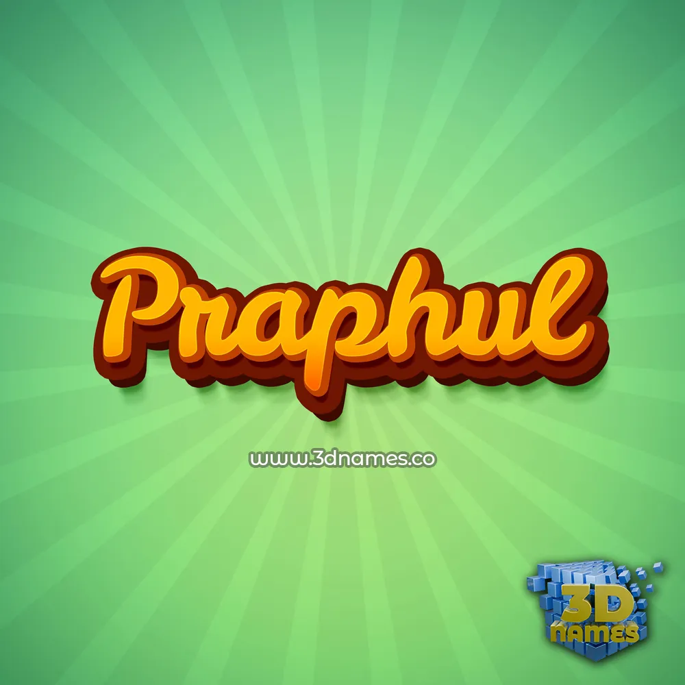 praphul in Green Rays style - 3D name wallpaper