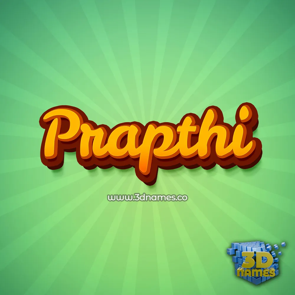 prapthi in Green Rays style - 3D name wallpaper