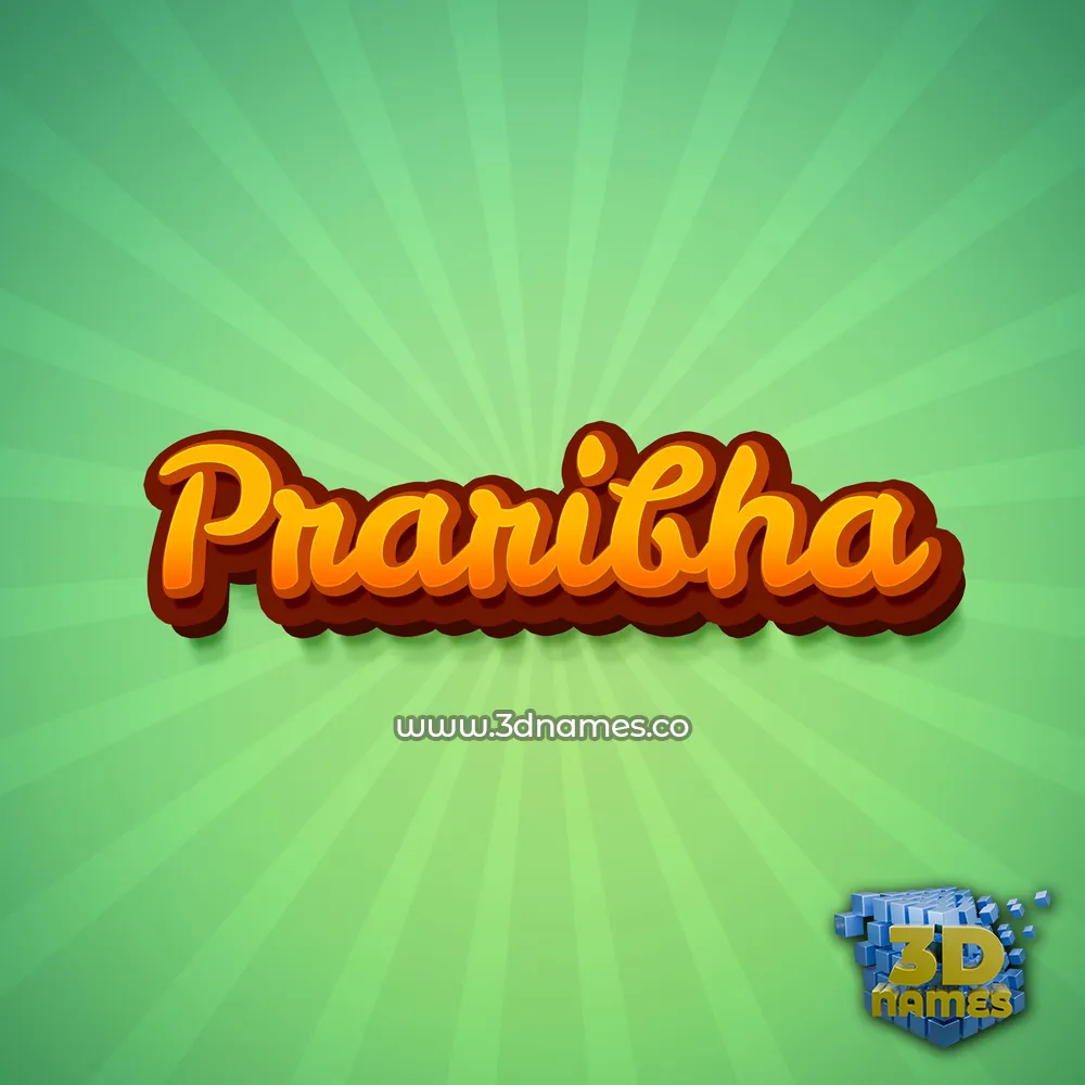 praribha in Green Rays style - 3D name wallpaper