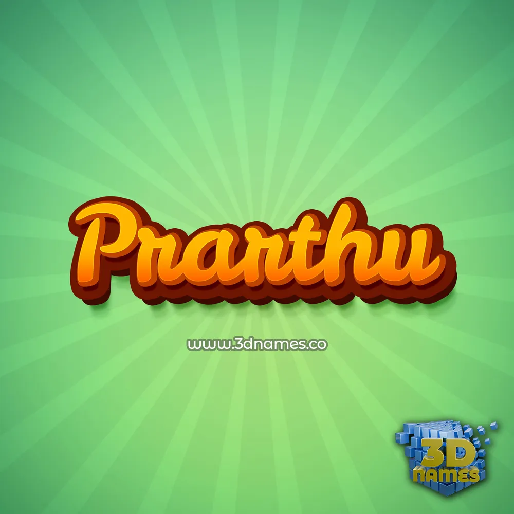 prarthu in Green Rays style - 3D name wallpaper