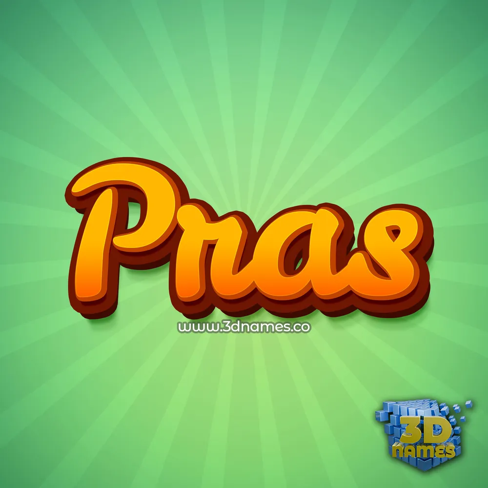 pras in Green Rays style - 3D name wallpaper