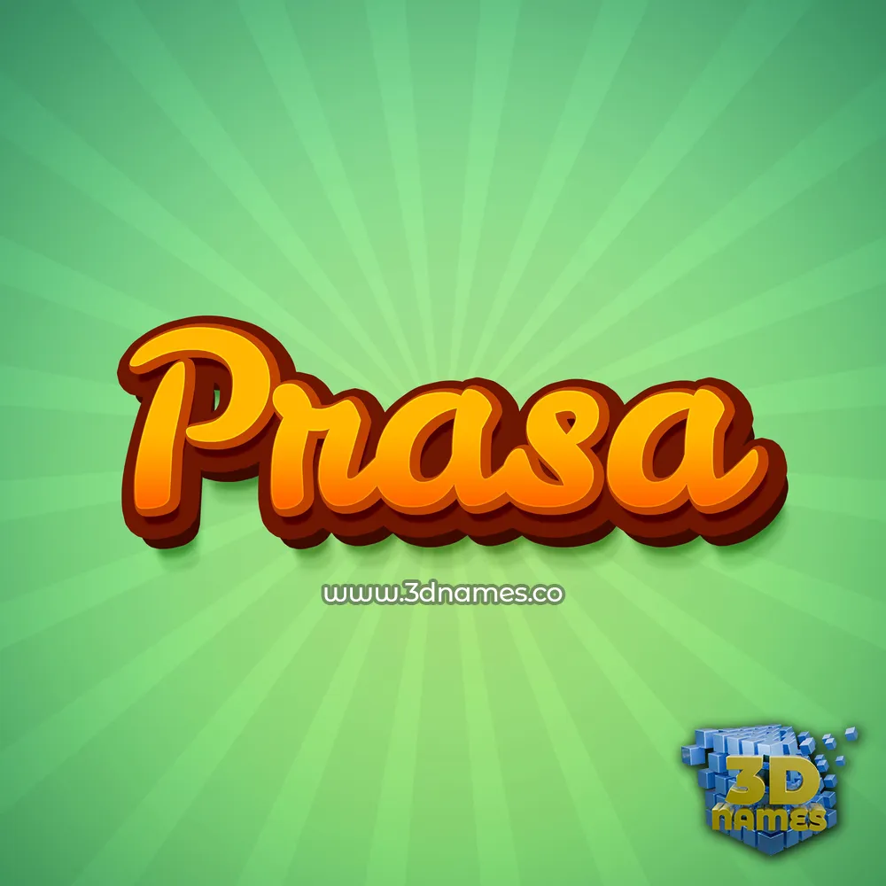 prasa in Green Rays style - 3D name wallpaper