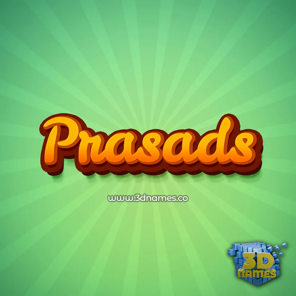prasads in Green Rays style - 3D name wallpaper