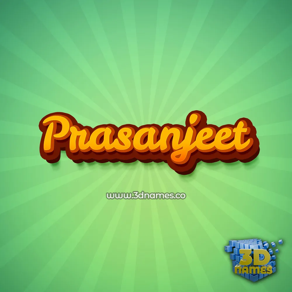 prasanjeet in Green Rays style - 3D name wallpaper