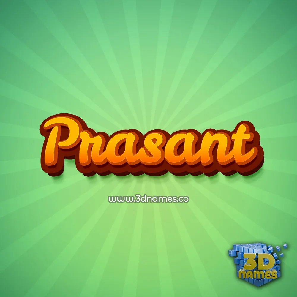 prasant in Green Rays style - 3D name wallpaper