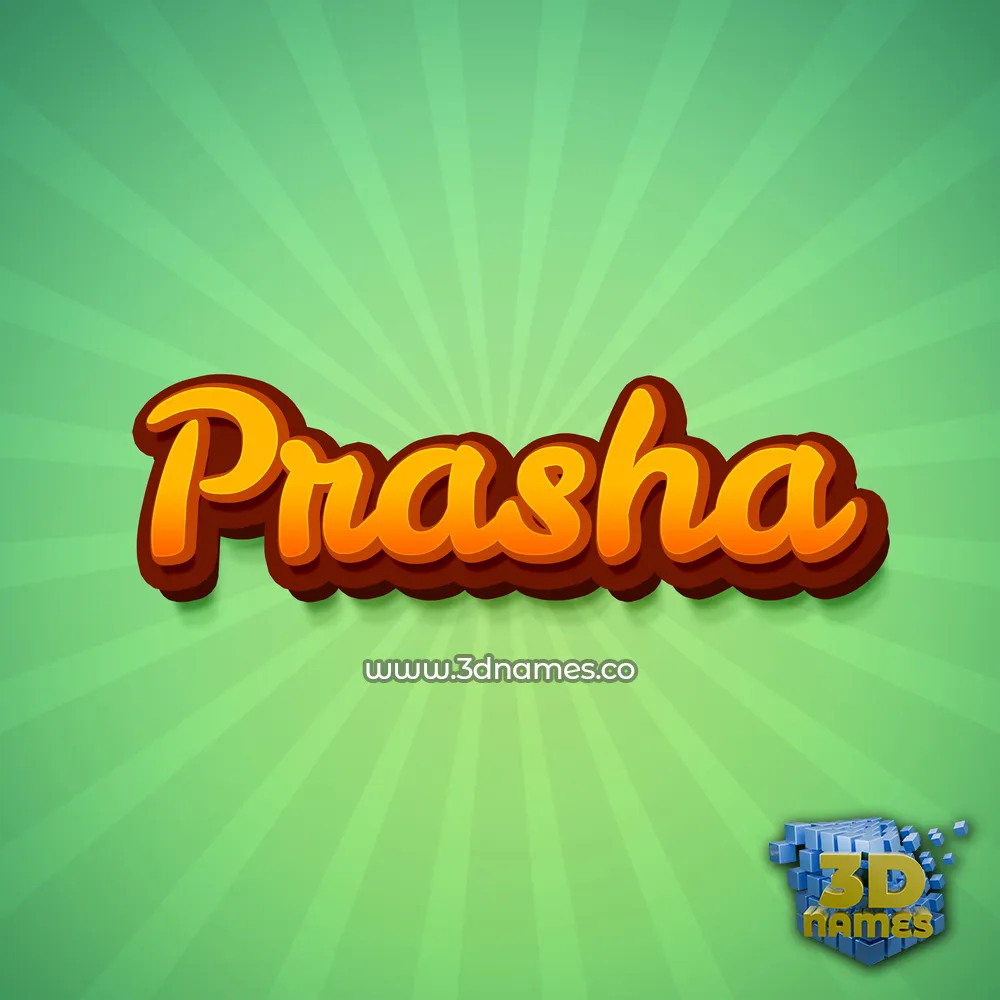prasha in Green Rays style - 3D name wallpaper