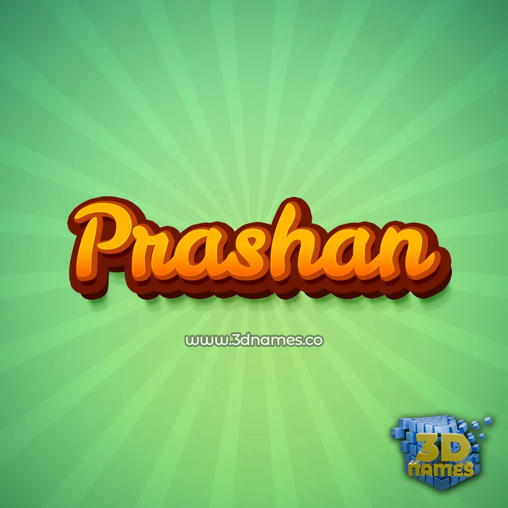 prashan in Green Rays style - 3D name wallpaper