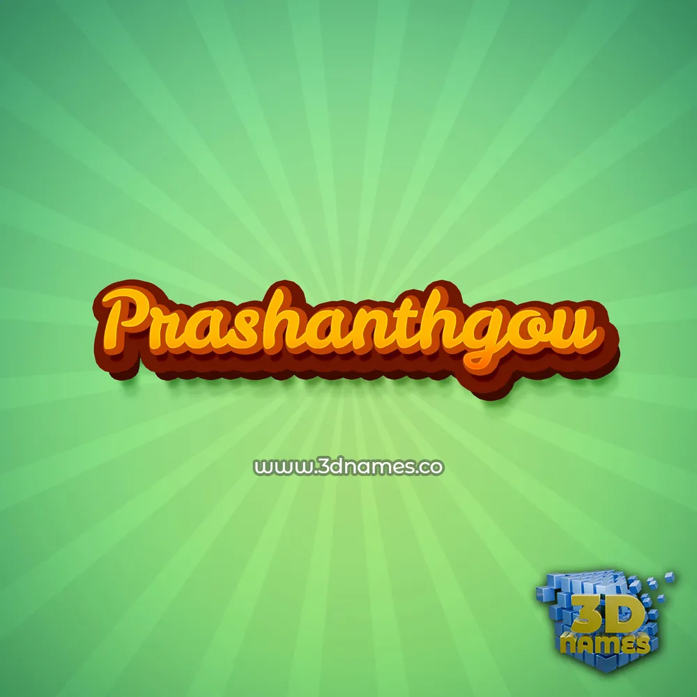 prashanthgou in Green Rays style - 3D name wallpaper