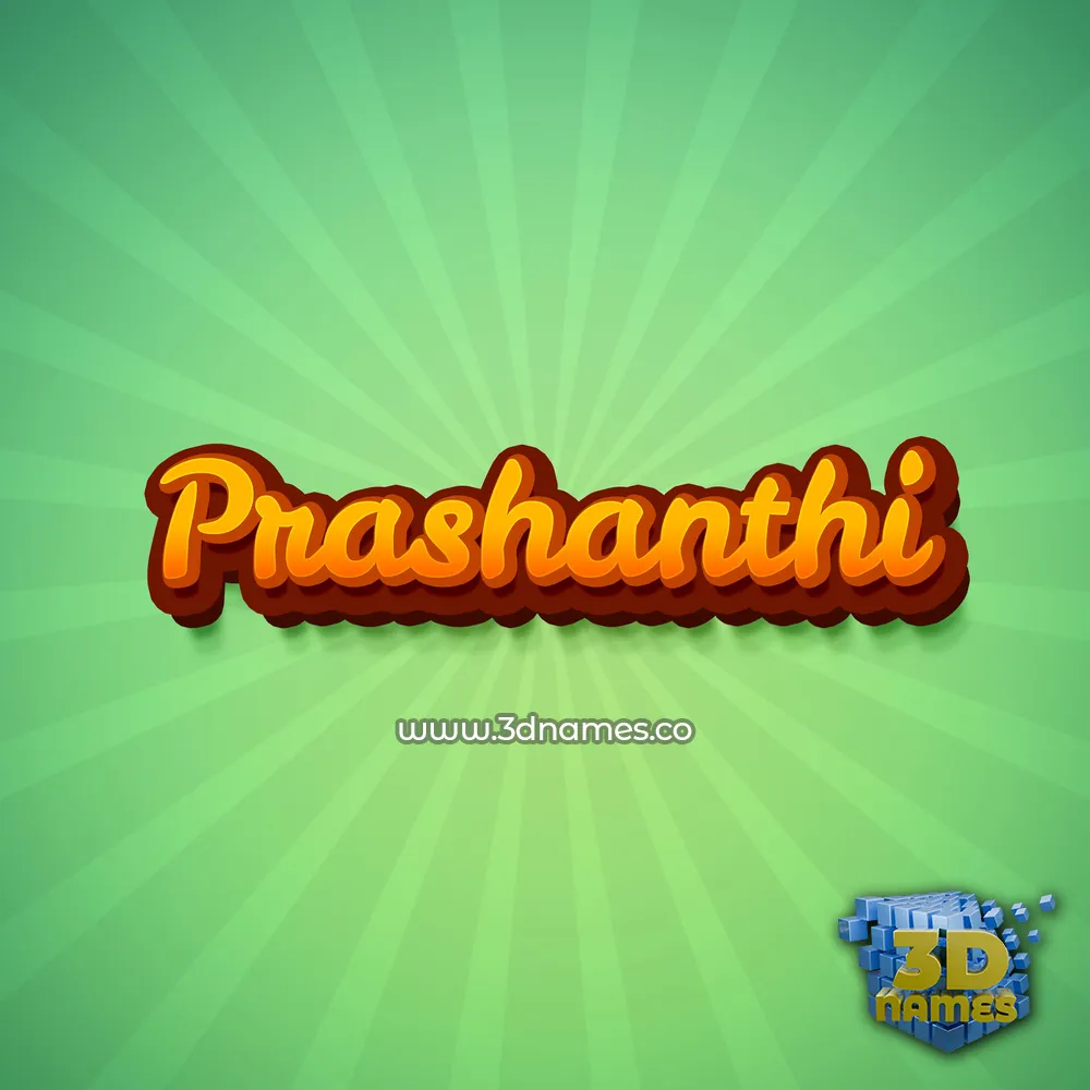 prashanthi in Green Rays style - 3D name wallpaper