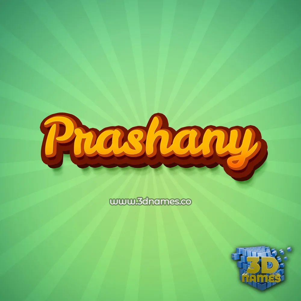 prashany in Green Rays style - 3D name wallpaper