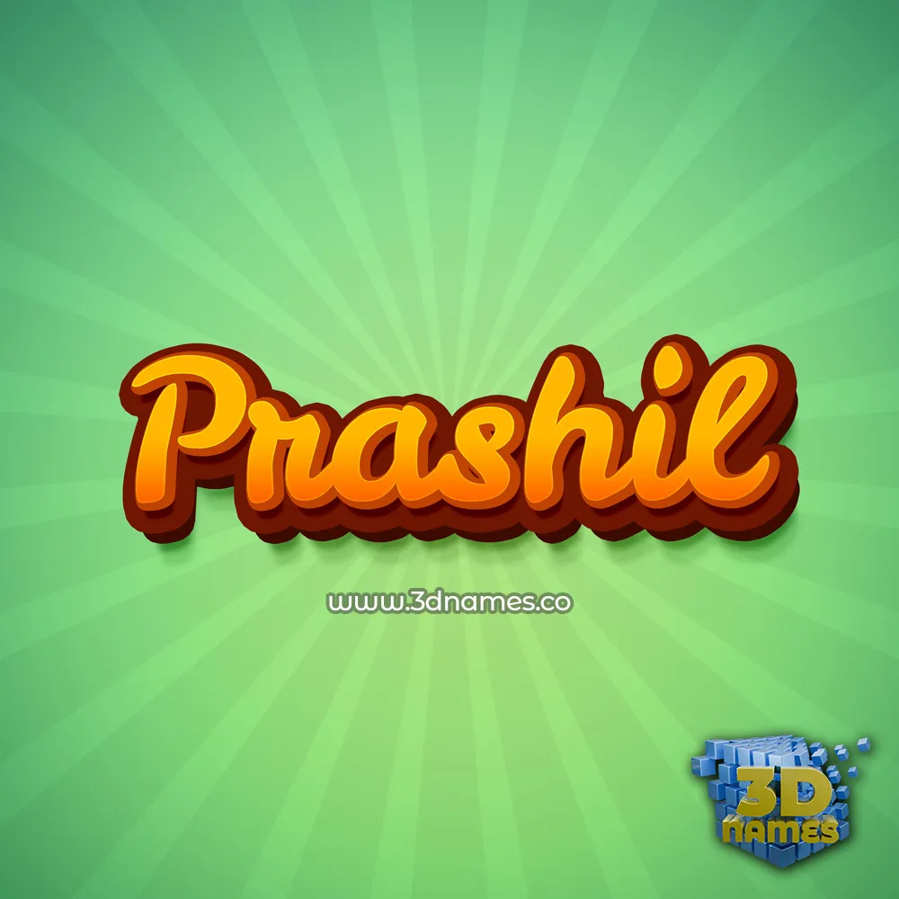 prashil in Green Rays style - 3D name wallpaper