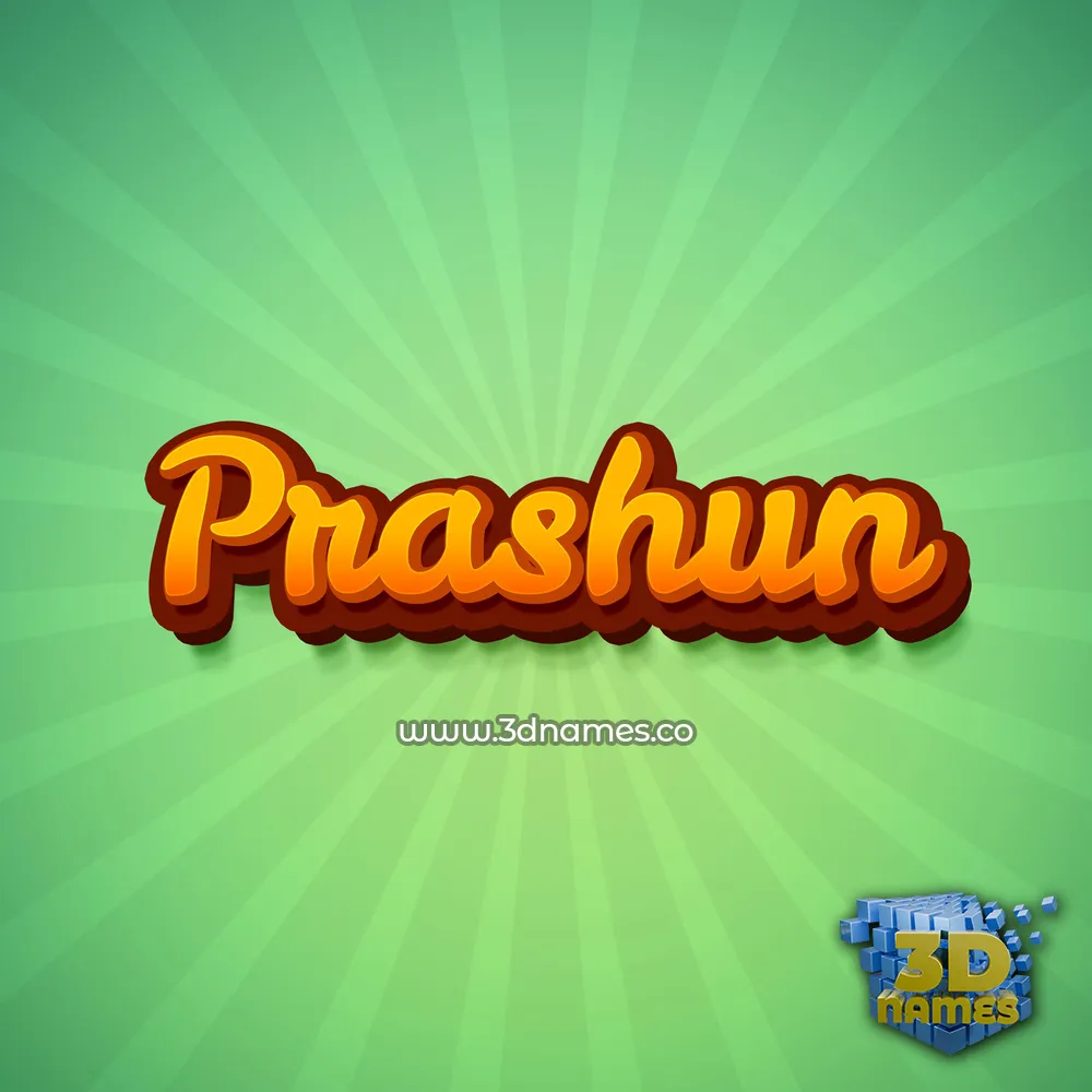 prashun in Green Rays style - 3D name wallpaper