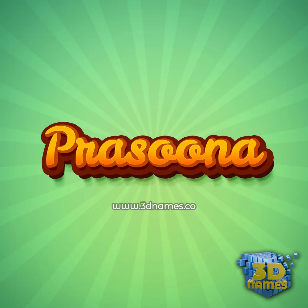prasoona in Green Rays style - 3D name wallpaper
