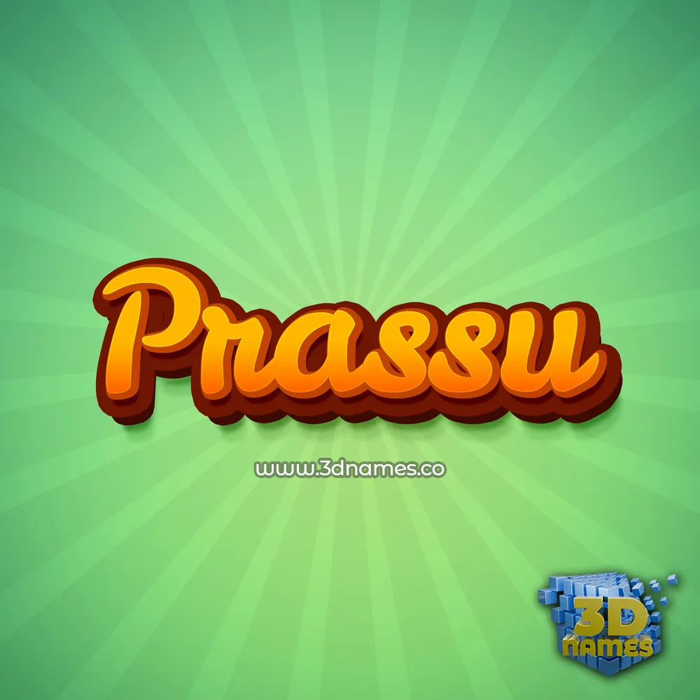 prassu in Green Rays style - 3D name wallpaper