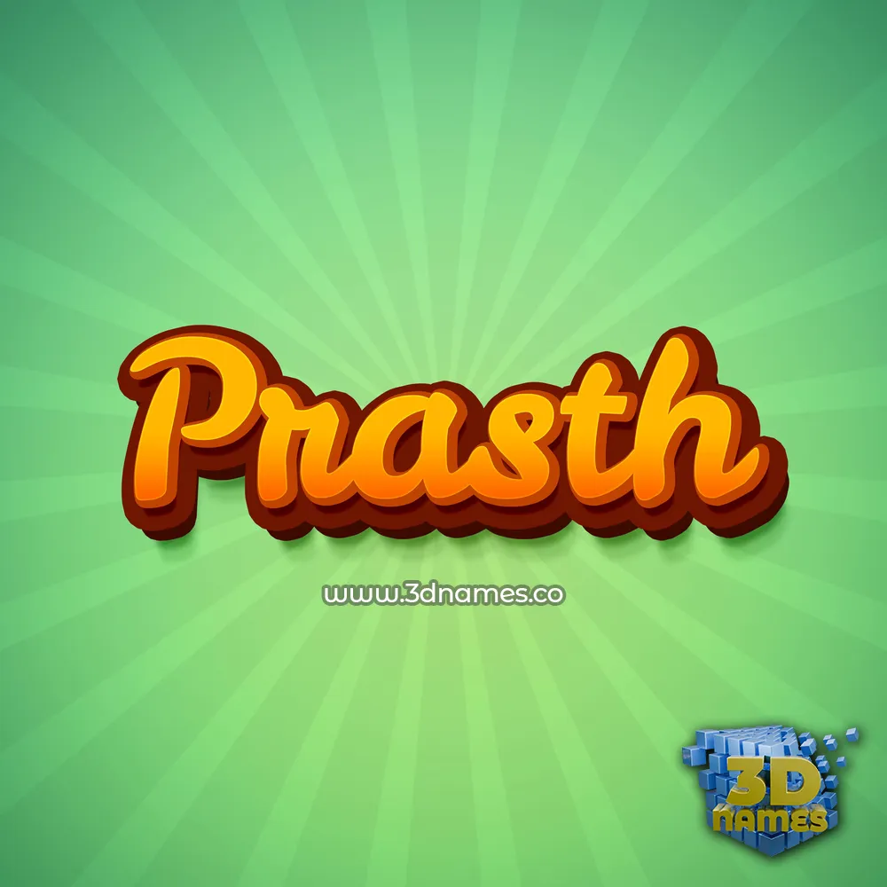 prasth in Green Rays style - 3D name wallpaper