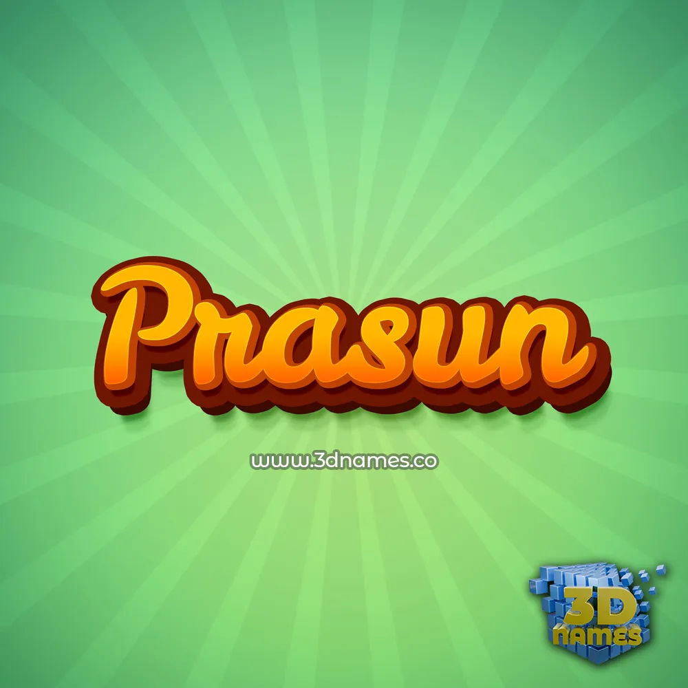prasun in Green Rays style - 3D name wallpaper