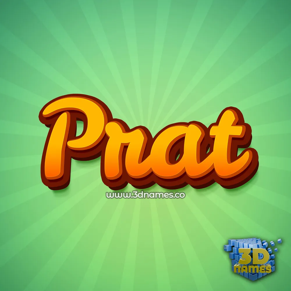 prat in Green Rays style - 3D name wallpaper