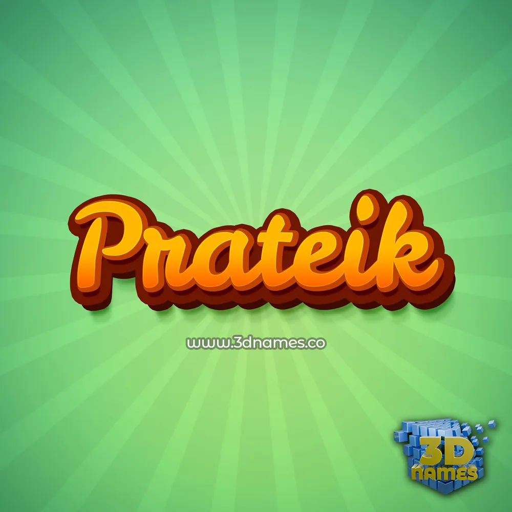 prateik in Green Rays style - 3D name wallpaper