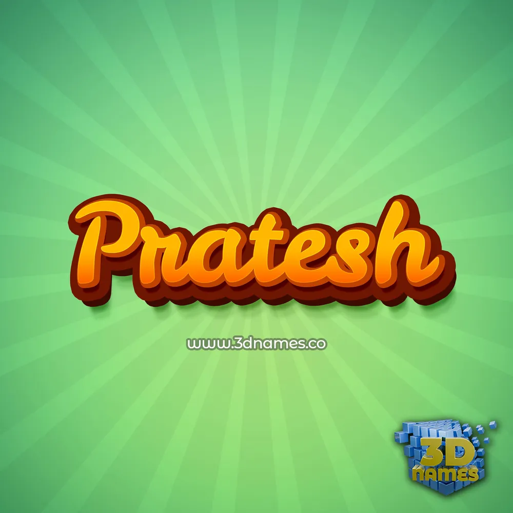 pratesh in Green Rays style - 3D name wallpaper