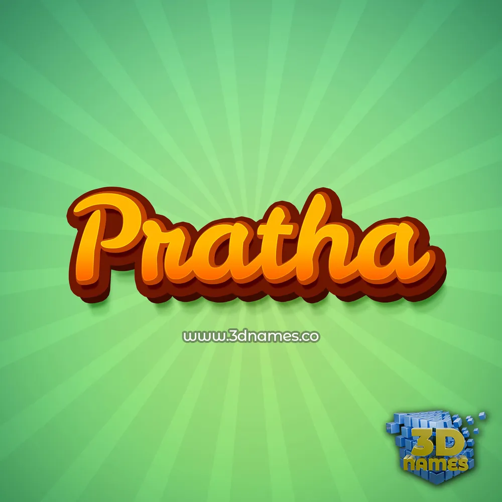 pratha in Green Rays style - 3D name wallpaper