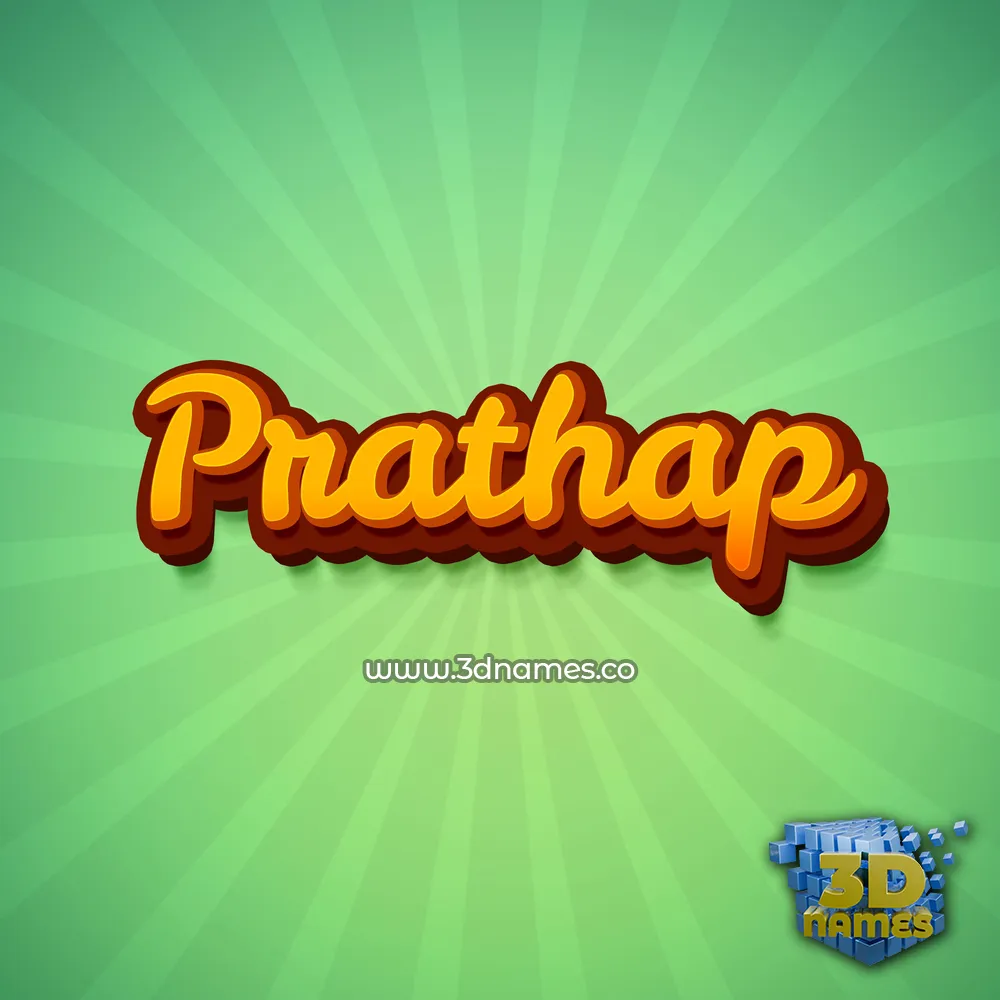 prathap in Green Rays style - 3D name wallpaper