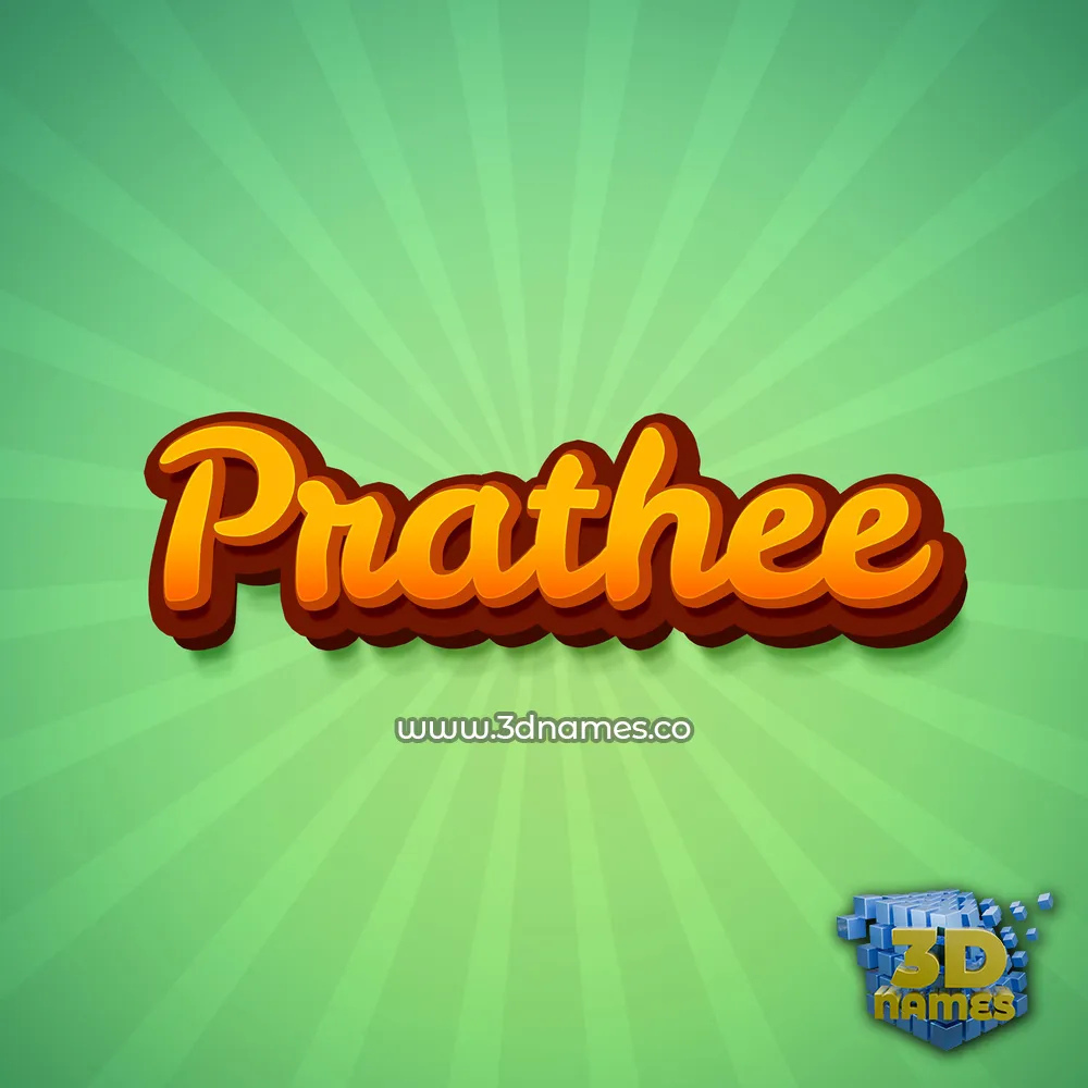prathee in Green Rays style - 3D name wallpaper