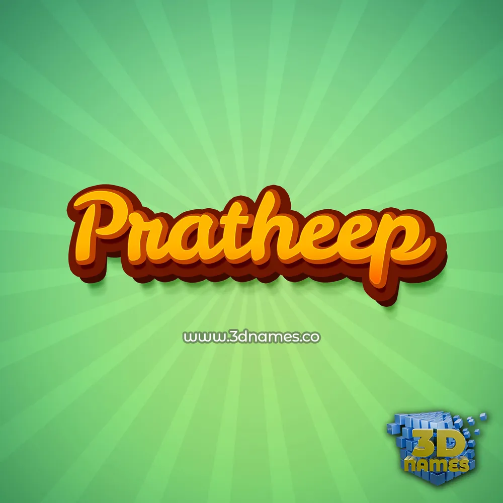 pratheep in Green Rays style - 3D name wallpaper