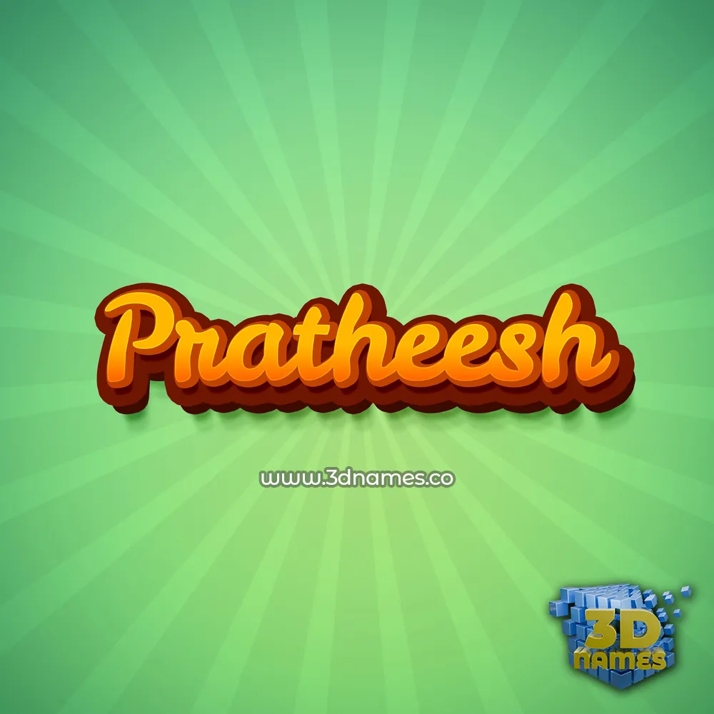 pratheesh in Green Rays style - 3D name wallpaper