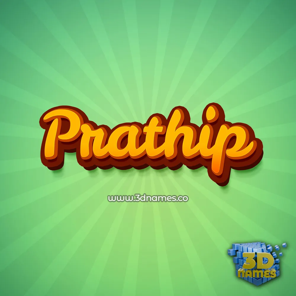 prathip in Green Rays style - 3D name wallpaper