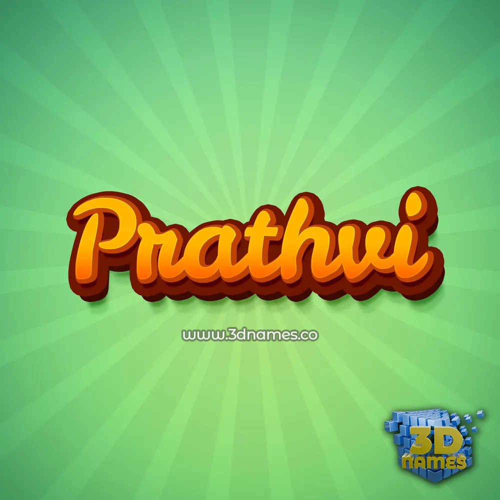 prathvi in Green Rays style - 3D name wallpaper