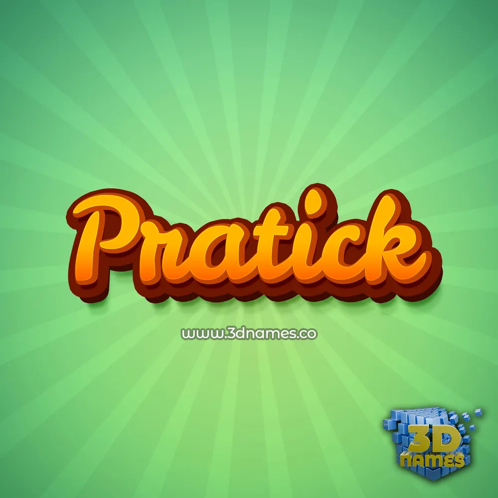 pratick in Green Rays style - 3D name wallpaper