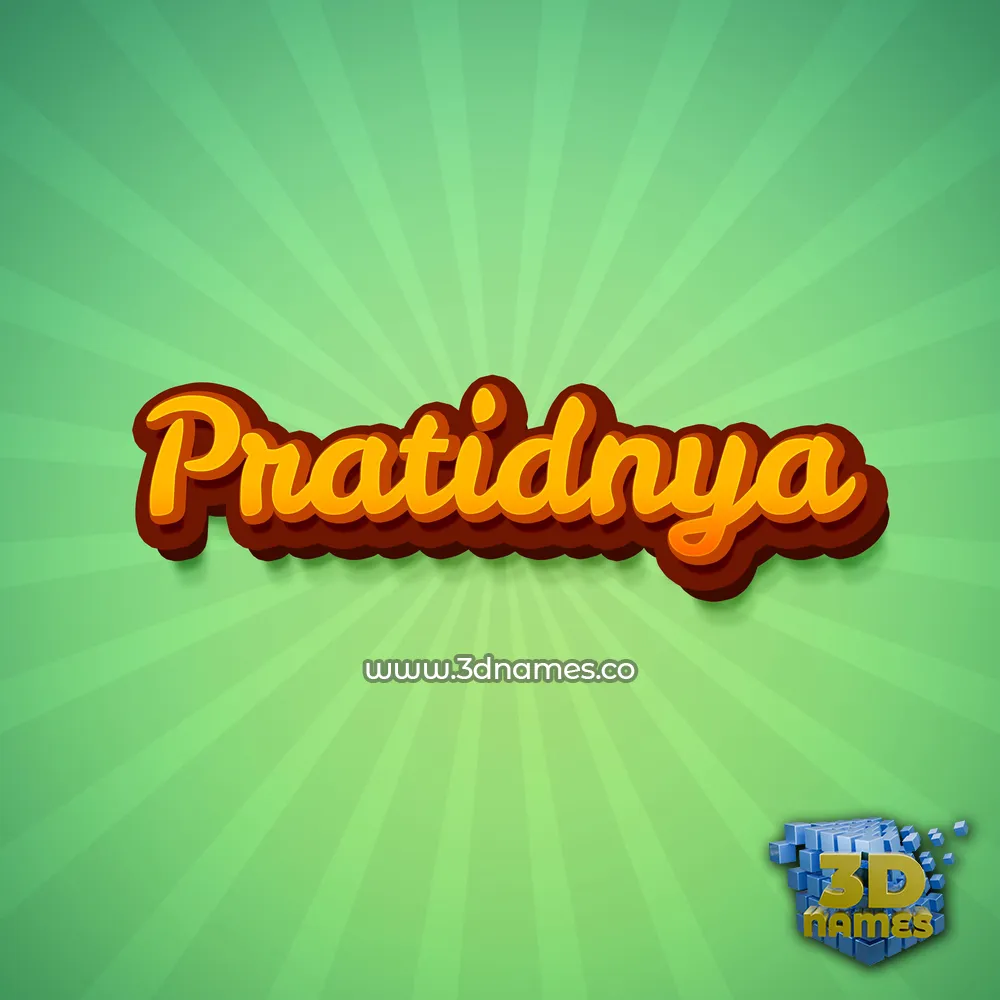 pratidnya in Green Rays style - 3D name wallpaper