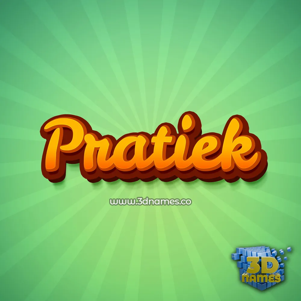 pratiek in Green Rays style - 3D name wallpaper
