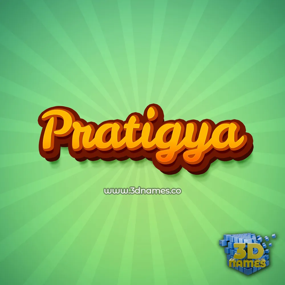 pratigya in Green Rays style - 3D name wallpaper