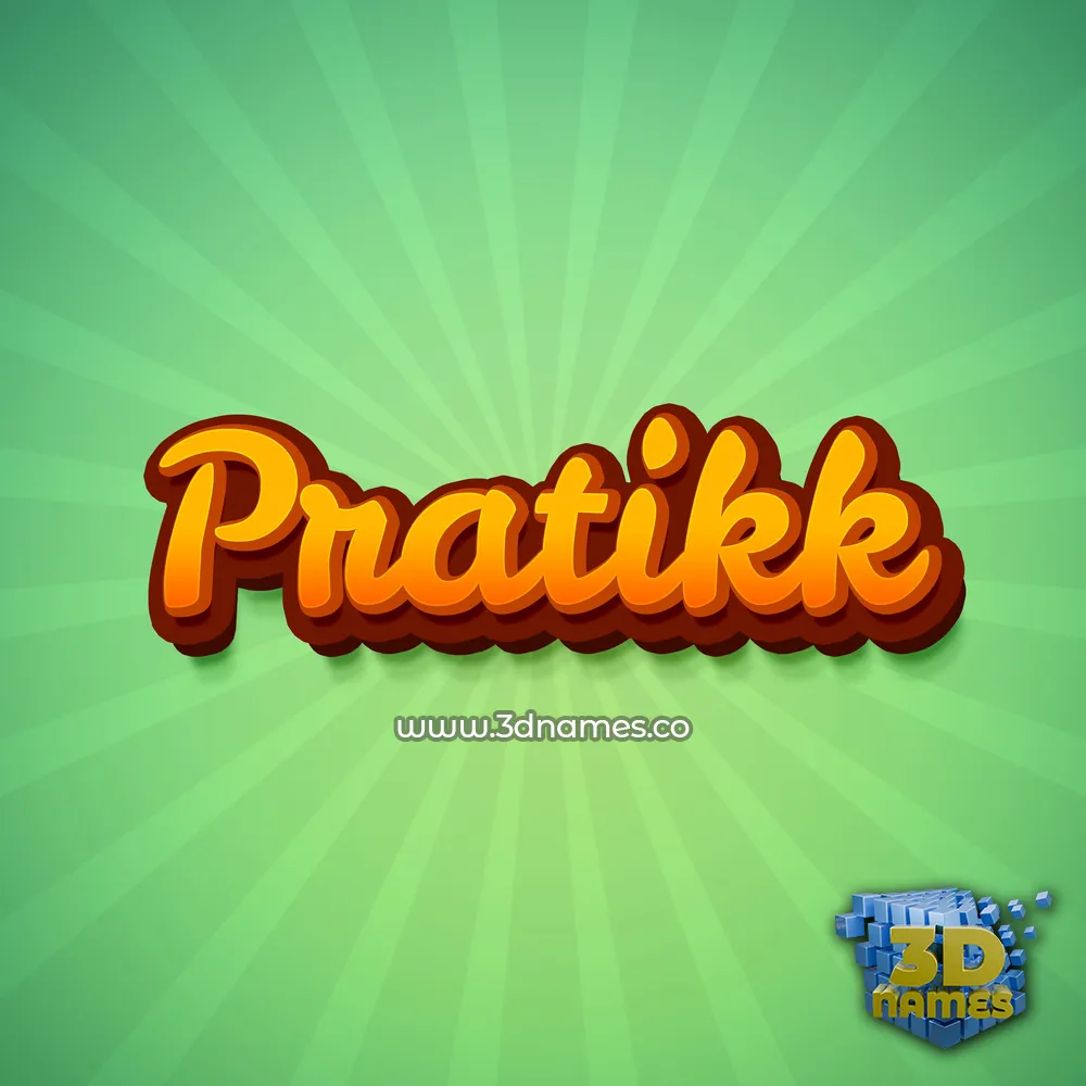 pratikk in Green Rays style - 3D name wallpaper