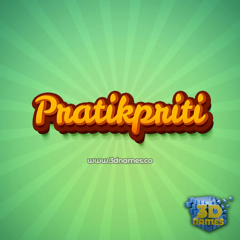 pratikpriti in Green Rays style - 3D name wallpaper