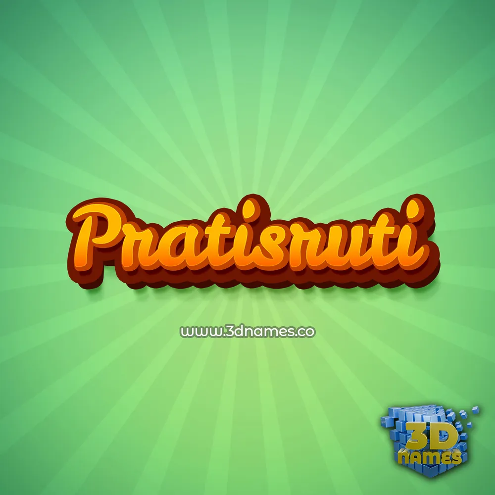 pratisruti in Green Rays style - 3D name wallpaper