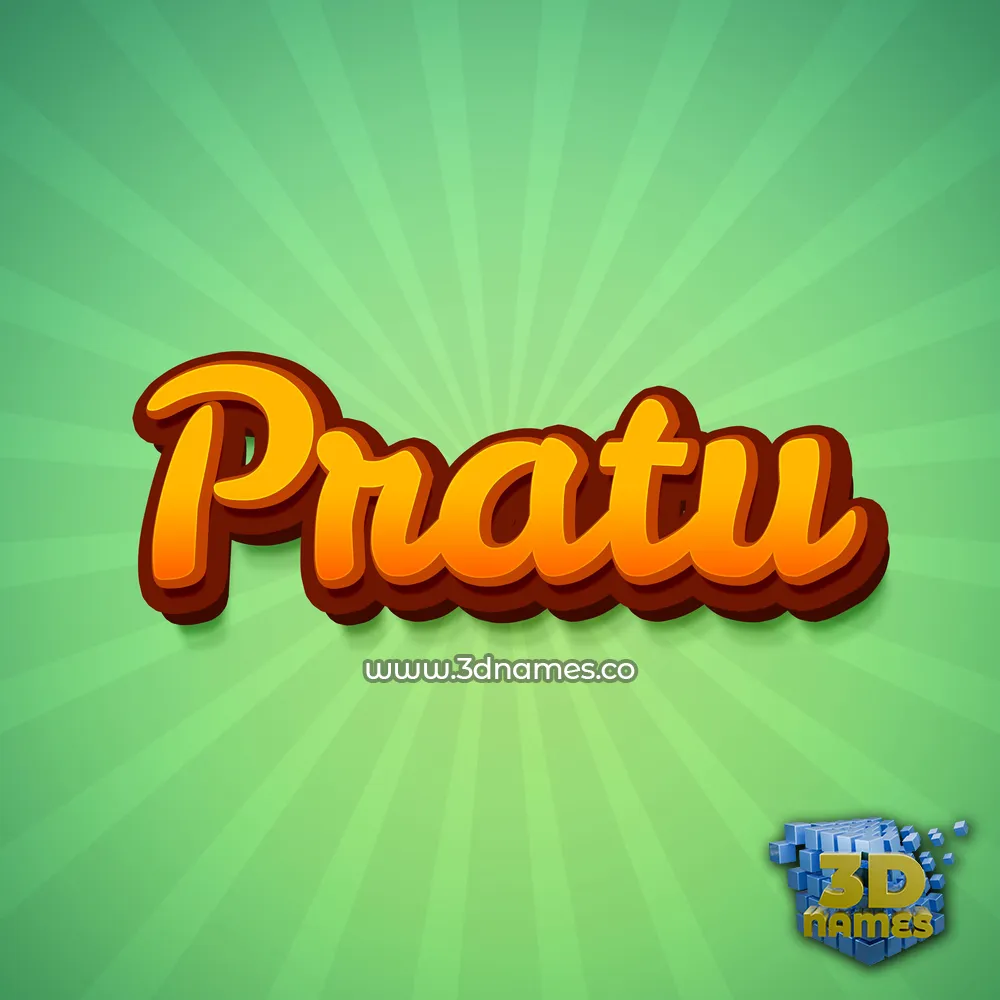 pratu in Green Rays style - 3D name wallpaper
