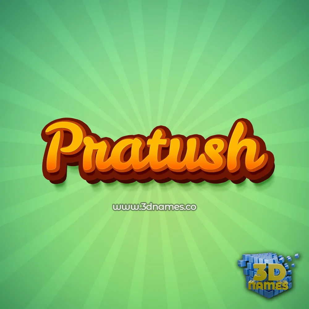 pratush in Green Rays style - 3D name wallpaper