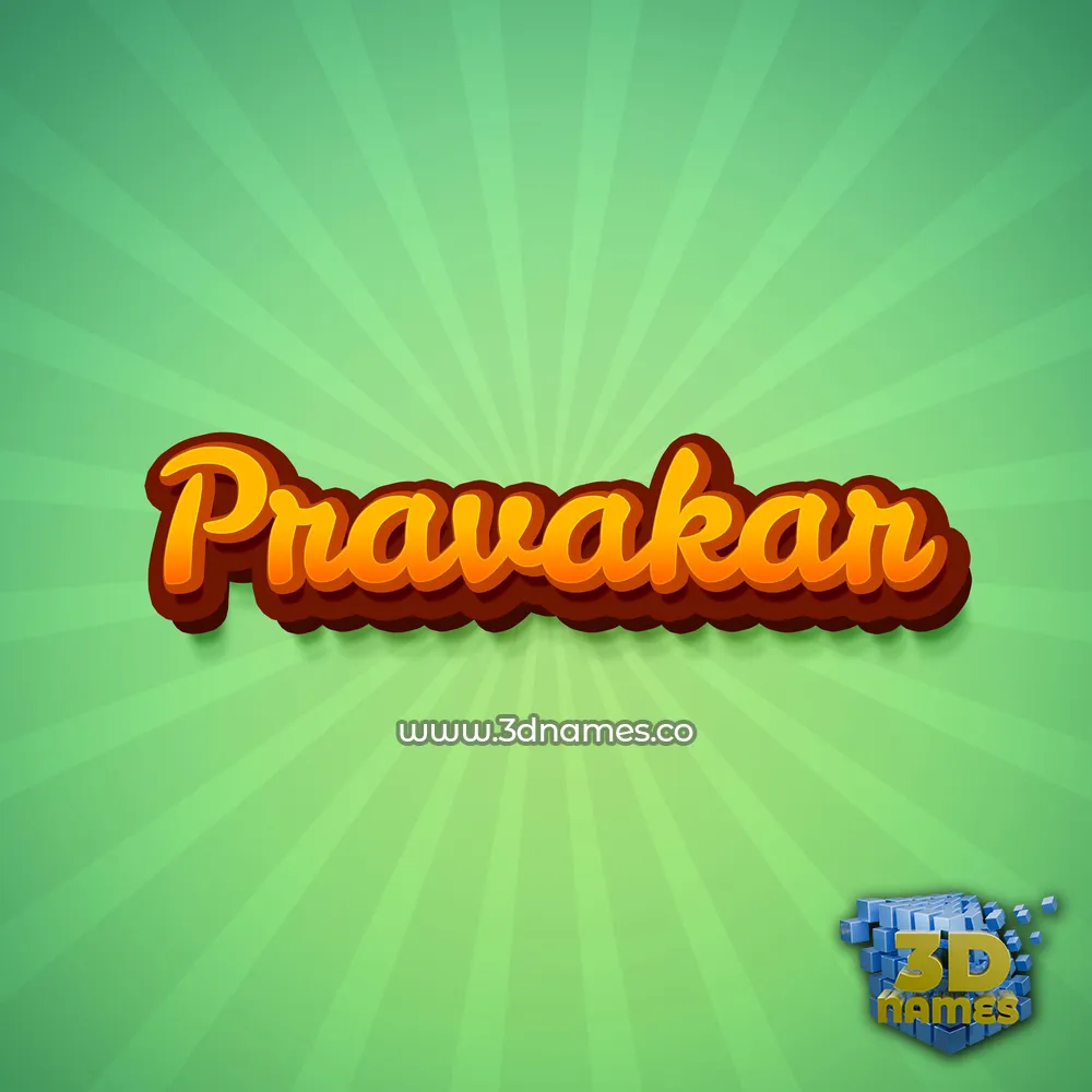 pravakar in Green Rays style - 3D name wallpaper