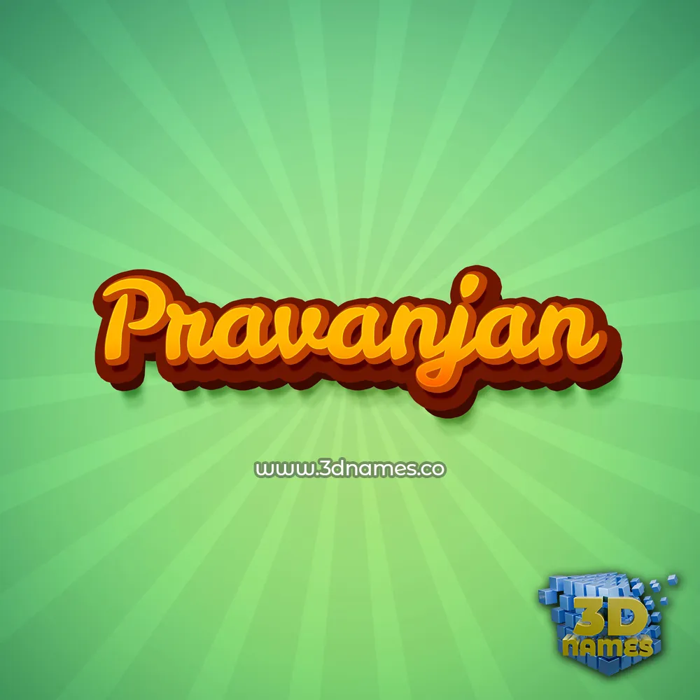 pravanjan in Green Rays style - 3D name wallpaper