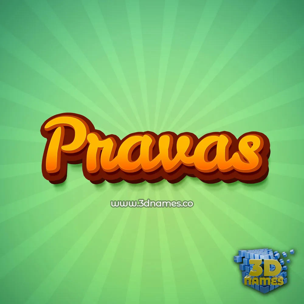 pravas in Green Rays style - 3D name wallpaper