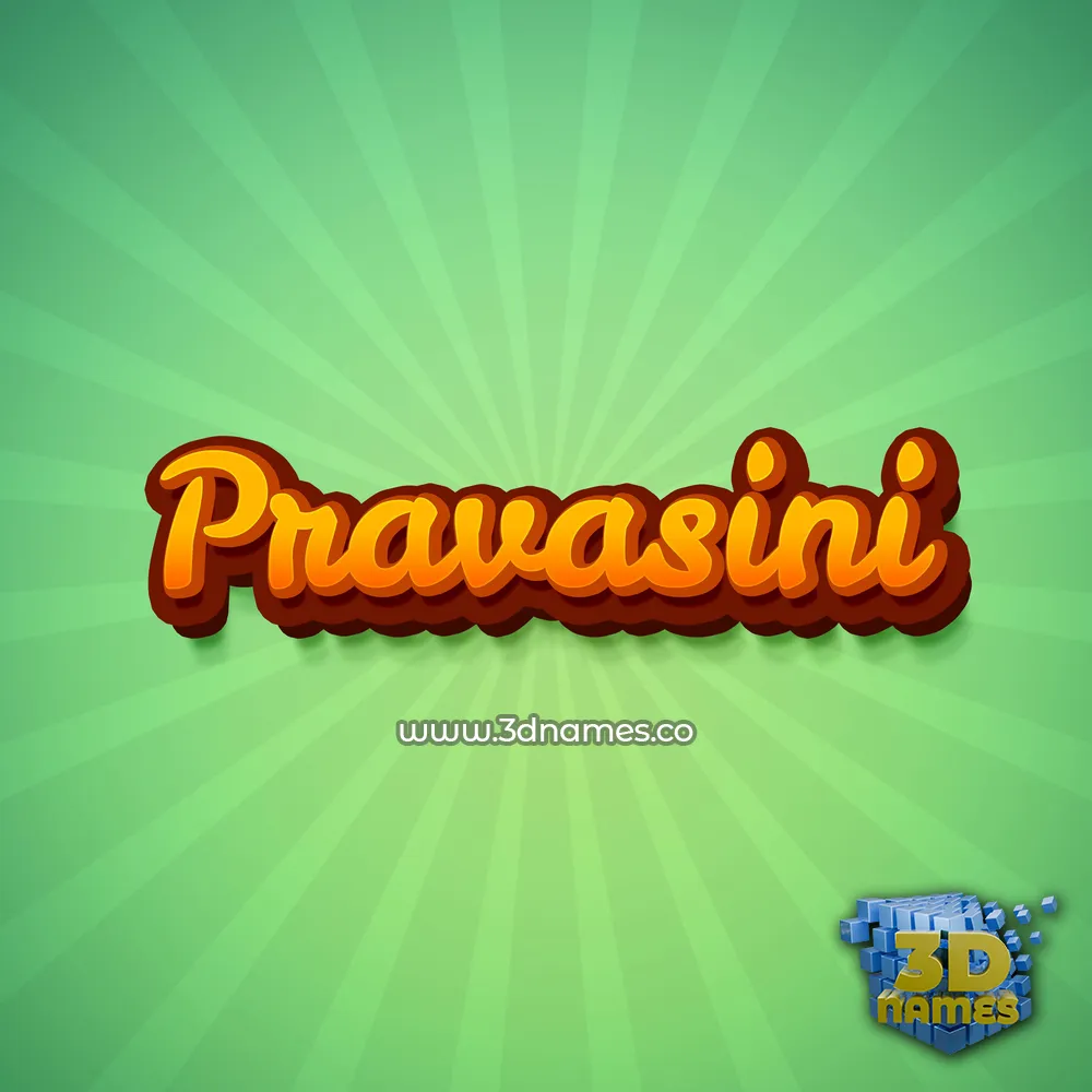pravasini in Green Rays style - 3D name wallpaper