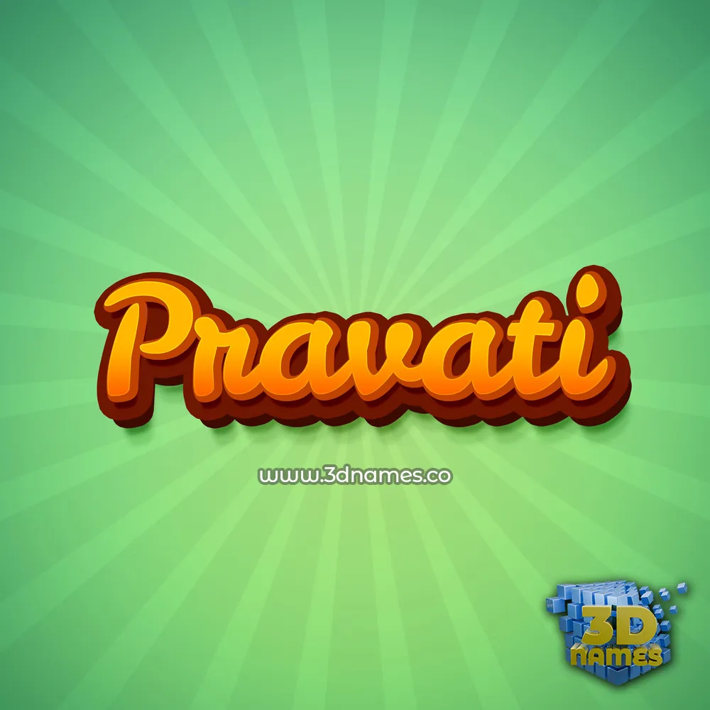 pravati in Green Rays style - 3D name wallpaper