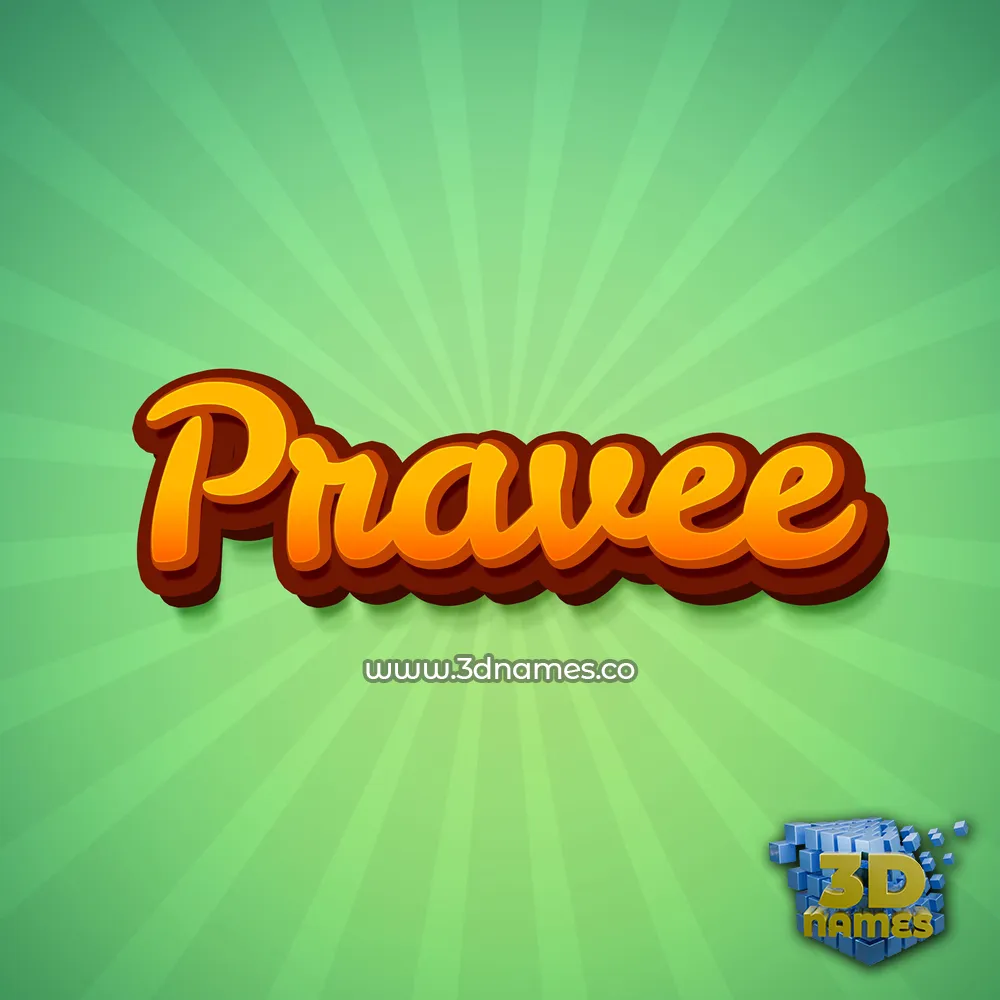 pravee in Green Rays style - 3D name wallpaper