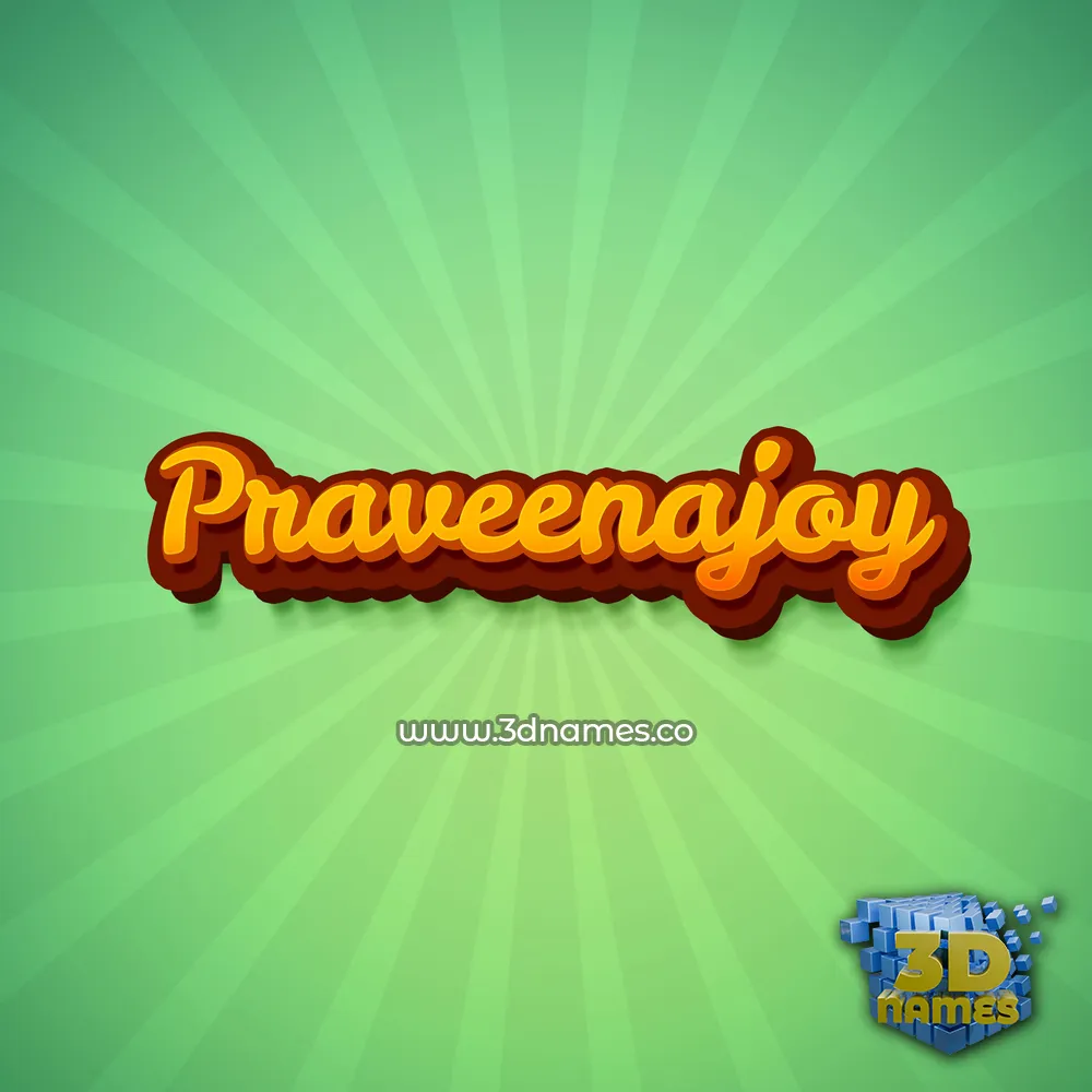 praveenajoy in Green Rays style - 3D name wallpaper